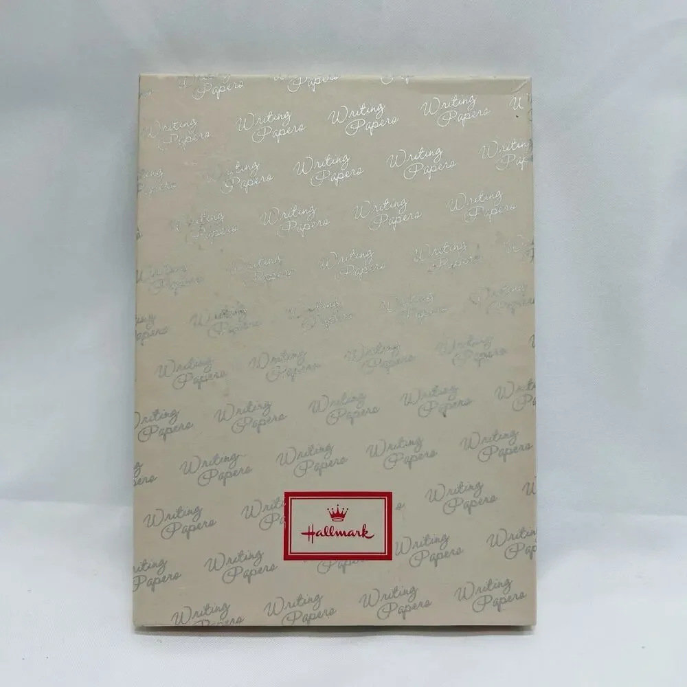 VTG Hallmark Christmas Stationery Writing Papers Set Embossed Seal Holly Berries